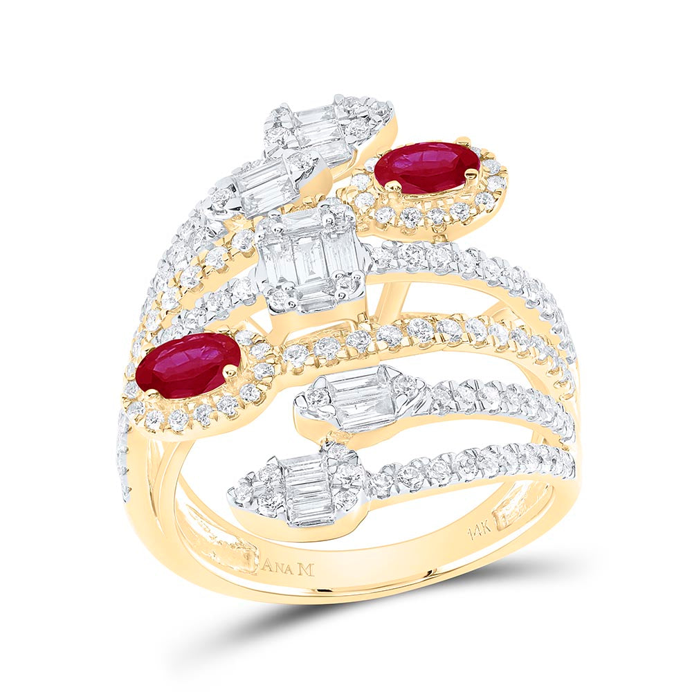 1 1/5CTW-DIA ANA M 5X3 MM RUBY NAT GEM DIANA RING