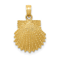 Load image into Gallery viewer, 14k Textured Scallop Shell Pendant
