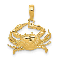 Load image into Gallery viewer, 14k Blue Crab Pendant

