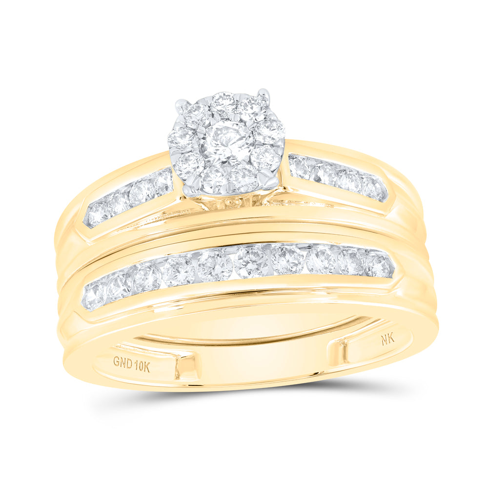 1CTW-DIA NK ROUND SHAPE TRIO SET