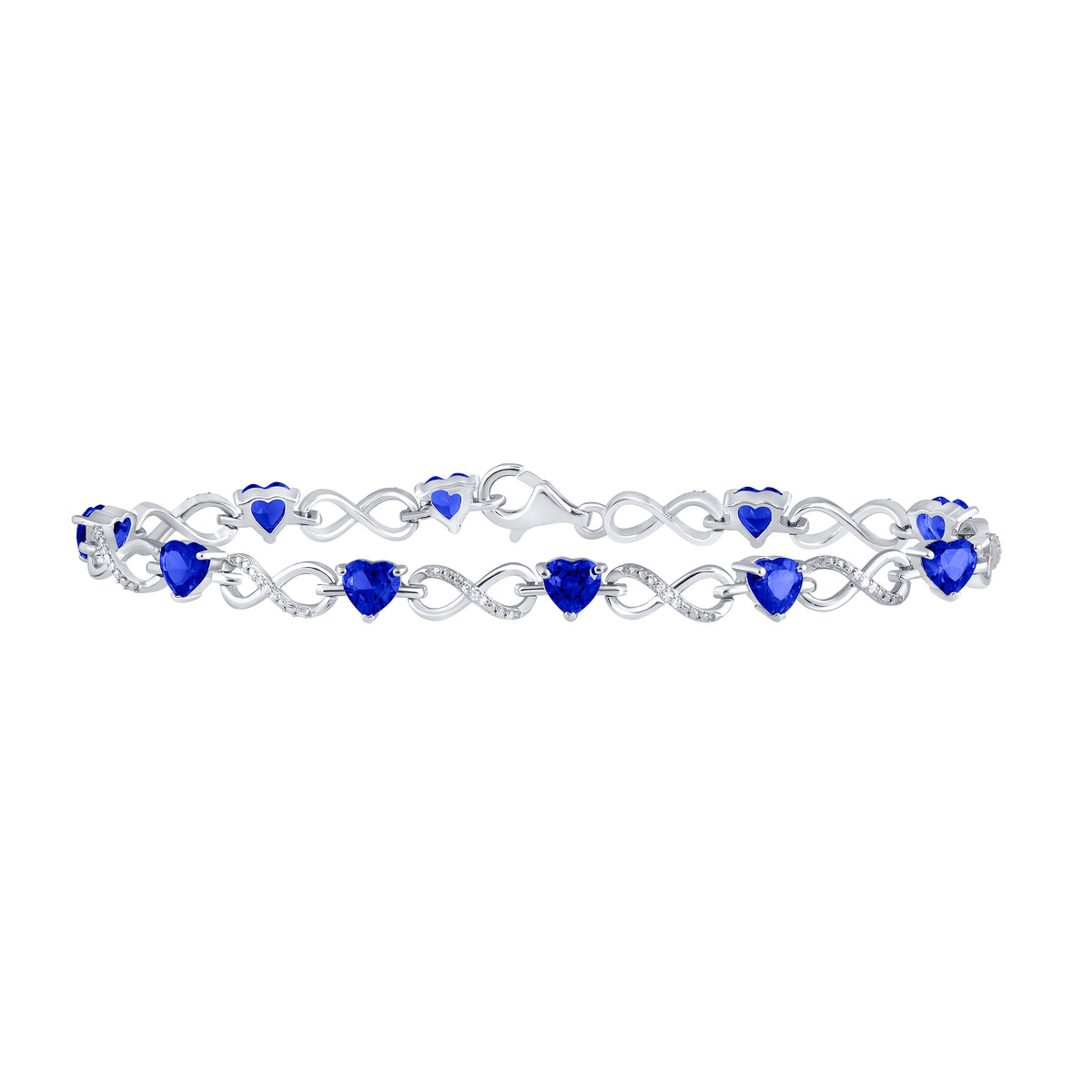 1/10CTW-DIA 7CT-SAPP SYNTHETIC GEMSTONE BRACELET