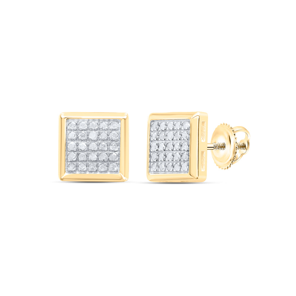 1/6CT-DIA P3 MICRO-PAVE SQUARE EARRINGS
