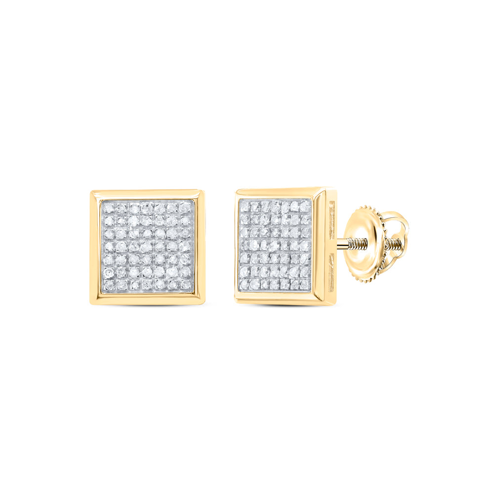 1/5 CT-DIA P3 MICRO-PAVE SQUARE EARRINGS