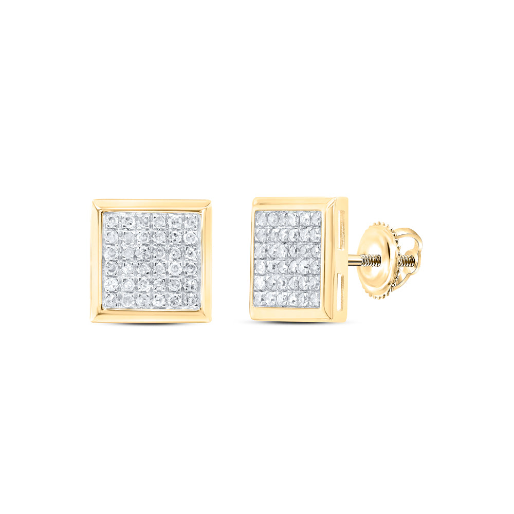 3/8CTW DIA P3 MICRO-PAVE SQUARE EARRINGS