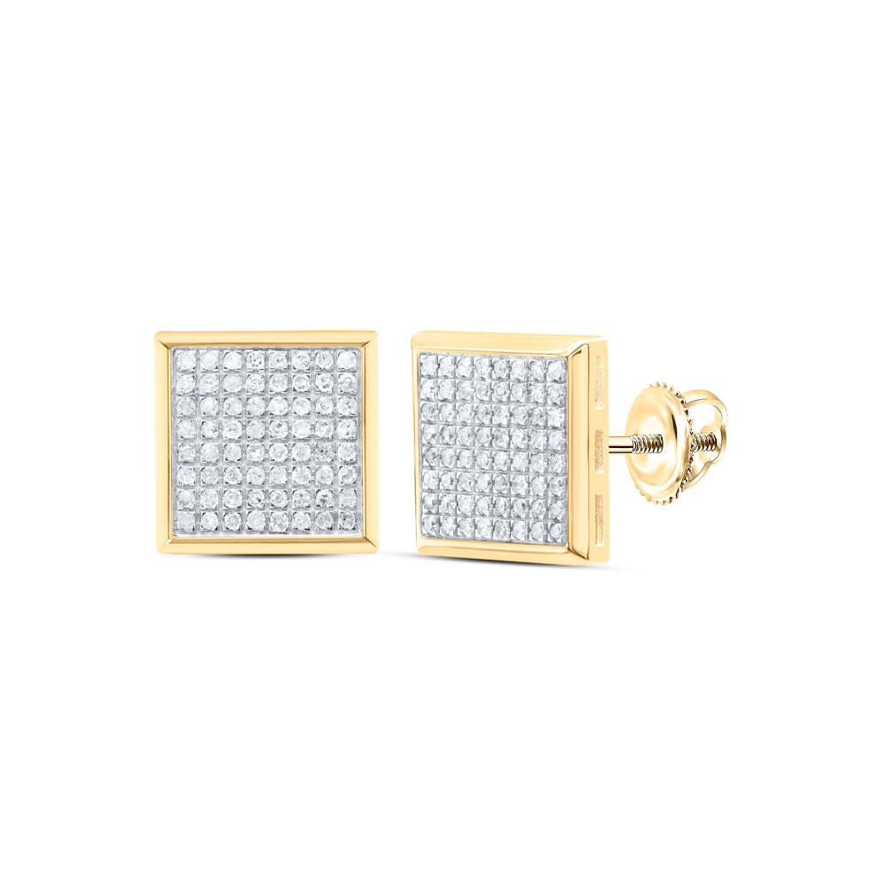 1/2 CTW DIA P3 MICRO-PAVE SQUARE EARRINGS