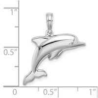 Load image into Gallery viewer, 14K White Gold 3-D Puffed Dolphin Charm
