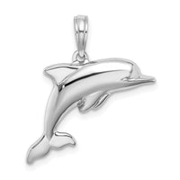 Load image into Gallery viewer, 14K White Gold 3-D Puffed Dolphin Charm
