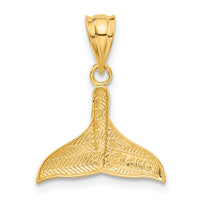 Load image into Gallery viewer, 14k Solid Polished Open-Backed Whale Tail Pendant
