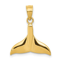 Load image into Gallery viewer, 14k Solid Polished Open-Backed Whale Tail Pendant

