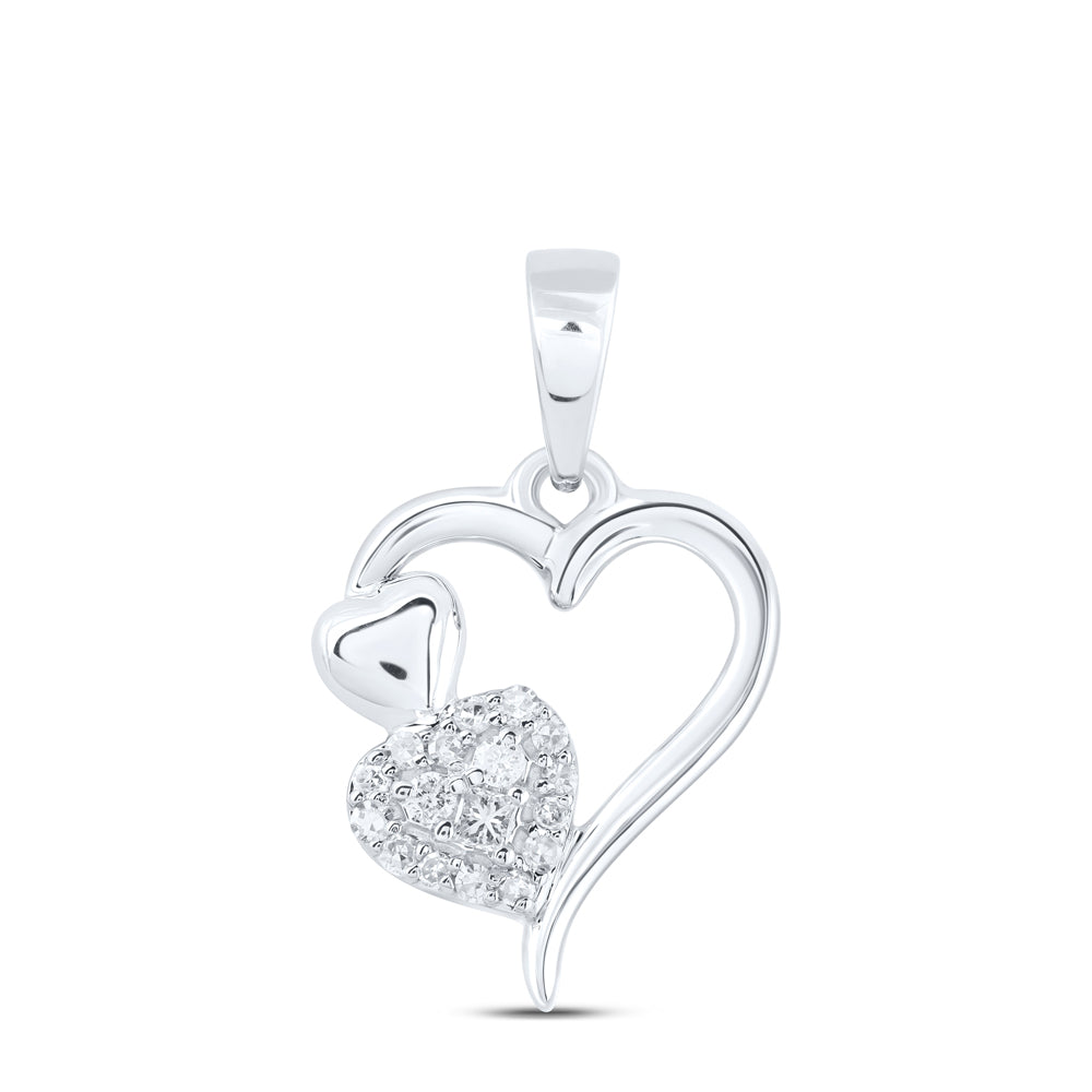 1/10CTW-DIA NK GIFT HEART PENDANT