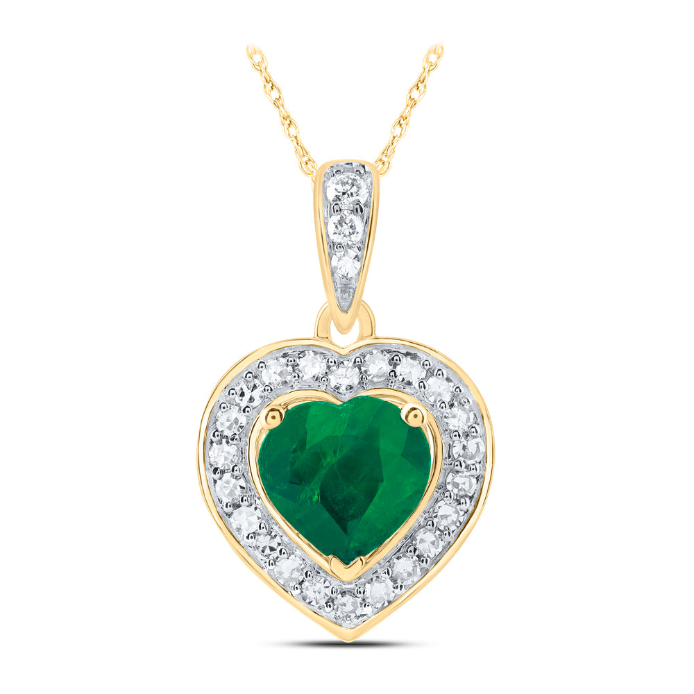 1/8CTW-DIA NK 5.5X5.5 MM EM HEART NAT GEM HEART PENDANT