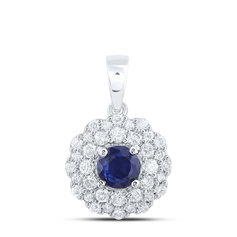 1/4CTW-DIA ANA M 4.00 MM RD-SAPP NAT GEM PENDANT