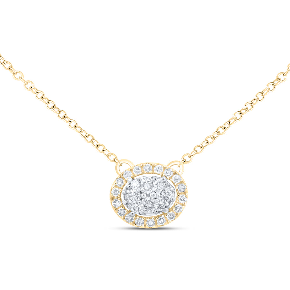 1/4CTW-DIA NK FASHION ROUND SHAPE NECKLACE(18 INCH)