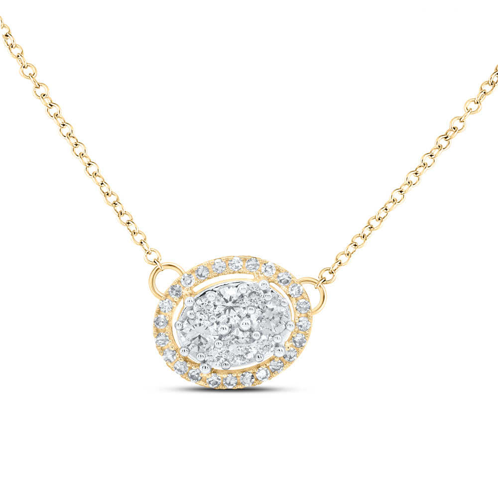 1/2CTW-DIA NK FASHION ROUND SHAPE NECKLACE(18 INCH)