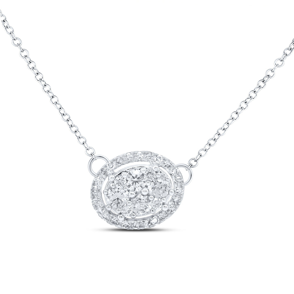 1/2CTW-DIA NK FASHION ROUND SHAPE NECKLACE(18 INCH)