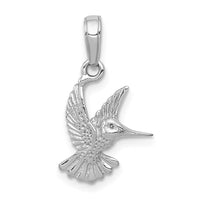 Load image into Gallery viewer, 14k White Gold Hummingbird Pendant
