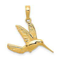 Load image into Gallery viewer, 14k Hummingbird in Flight Pendant
