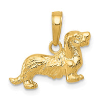 Load image into Gallery viewer, 14k Long-Haired Dachshund Dog Pendant
