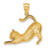 Load image into Gallery viewer, 14k Stretching Cat Pendant
