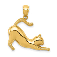 Load image into Gallery viewer, 14k Stretching Cat Pendant
