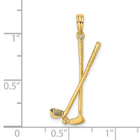 Load image into Gallery viewer, 14k 3-D Double Golf Clubs with Ball Charm
