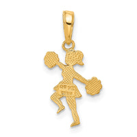 Load image into Gallery viewer, 14k Cheerleader with Pom-Poms Pendant
