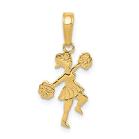 Load image into Gallery viewer, 14k Cheerleader with Pom-Poms Pendant
