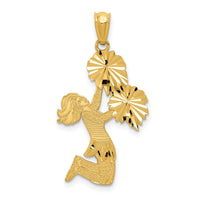 Load image into Gallery viewer, 14k Diamond Cut Cheerleader Charm
