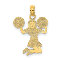 Load image into Gallery viewer, 14k Cheerleader Jumping with Pom-Pom&#39;s Charm
