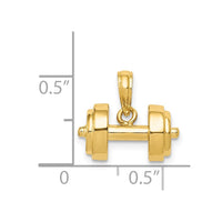Load image into Gallery viewer, 14k 3-D Single Barbell Pendant
