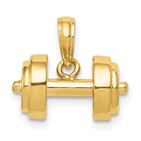 Load image into Gallery viewer, 14k 3-D Single Barbell Pendant
