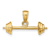 Load image into Gallery viewer, 14k 3-D Barbell Pendant
