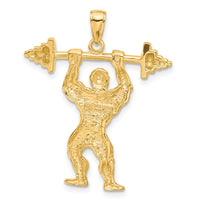 Load image into Gallery viewer, 14k Bodybuilder with Weights Pendant
