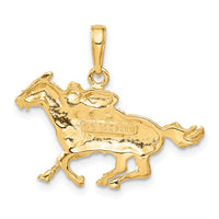 Load image into Gallery viewer, 14k Jockey on Horse Pendant
