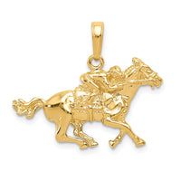 Load image into Gallery viewer, 14k Jockey on Horse Pendant
