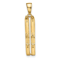 Load image into Gallery viewer, 14k 3-D Snow Skis Pendant
