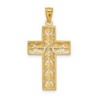 Load image into Gallery viewer, 14k Diamond-cut Filigree Cross Pendant
