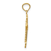 Load image into Gallery viewer, 14k w/Rhodium Budded Cross Pendant
