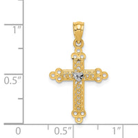 Load image into Gallery viewer, 14k w/Rhodium Budded Cross Pendant
