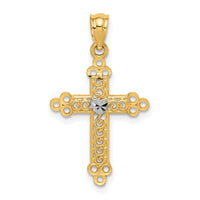 Load image into Gallery viewer, 14k w/Rhodium Budded Cross Pendant
