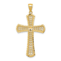 Load image into Gallery viewer, 14k Diamond-cut Filigree Cross Pendant
