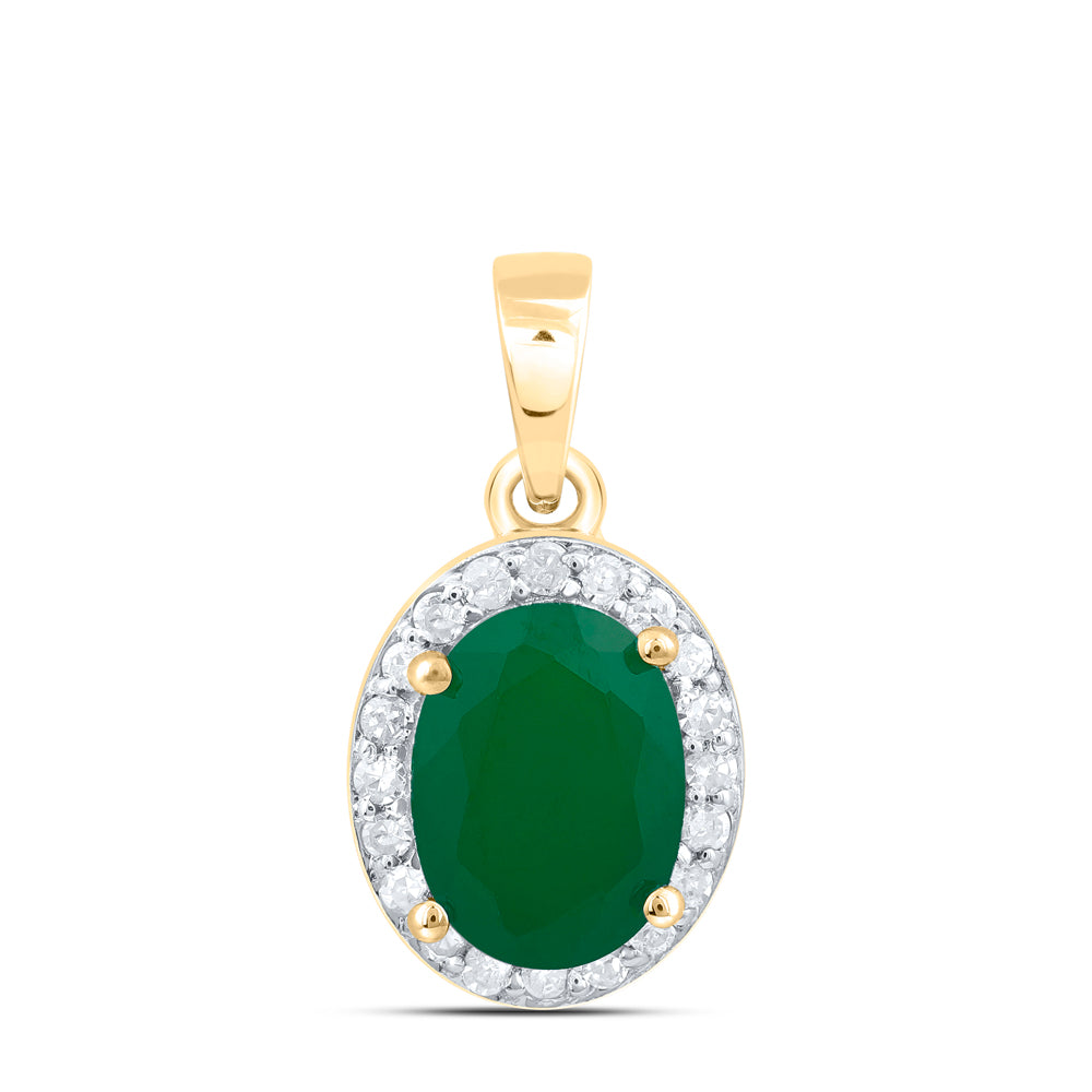 1/6CTW-DIA P1 8 X 6 MM-OV-EM SYNTHETIC PENDANT