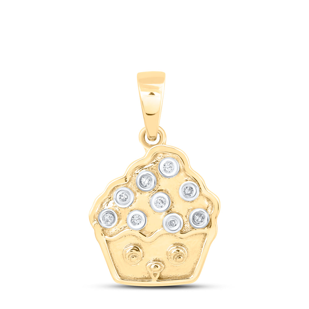 0.03CTW-DIA NK GIFT CUP CAKE PENDANT