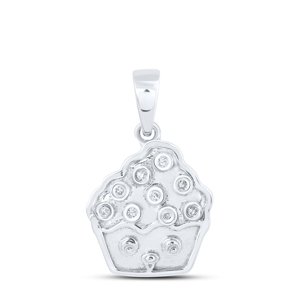 0.03CTW-DIA NK GIFT CUP CAKE PENDANT