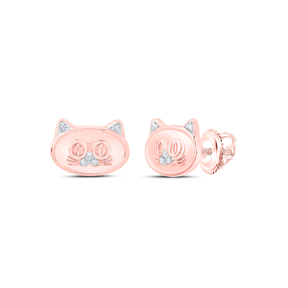 0.03CTW-DIA NK GIFT CAT EARRINGS