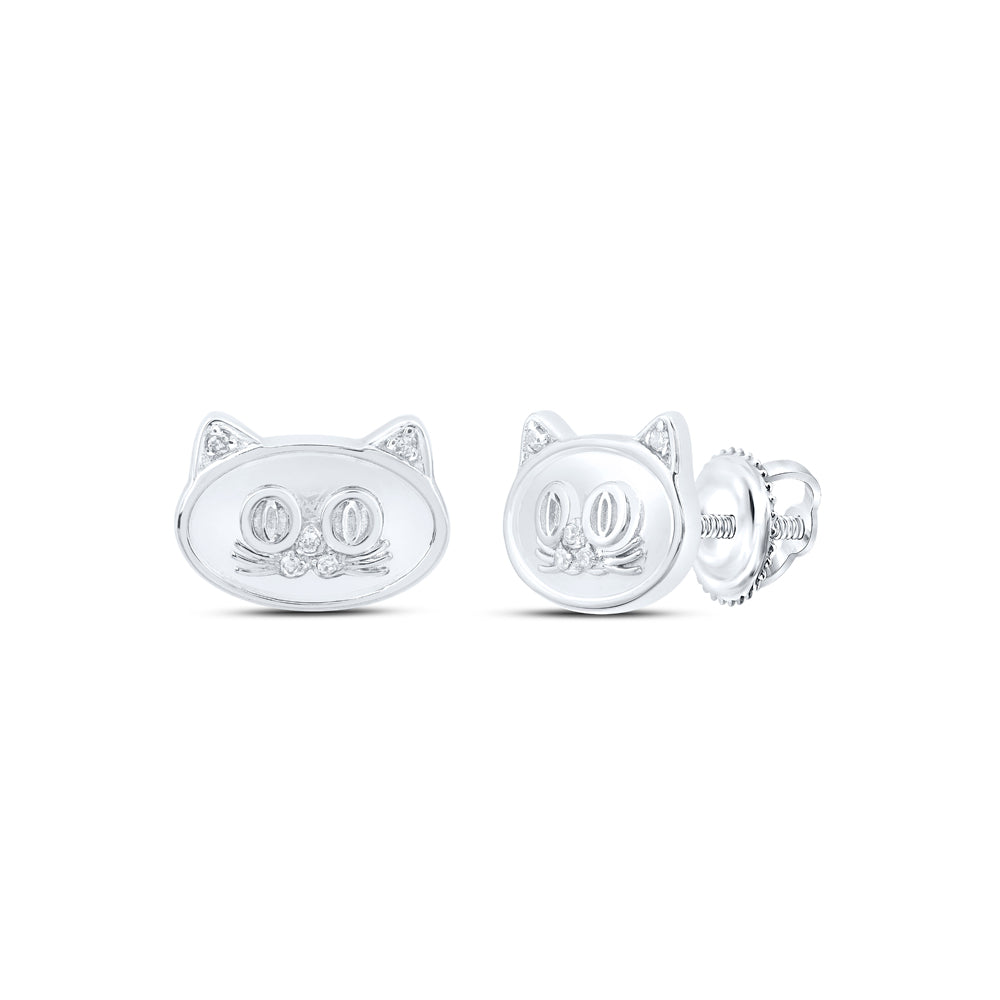 0.03CTW-DIA NK GIFT CAT EARRINGS
