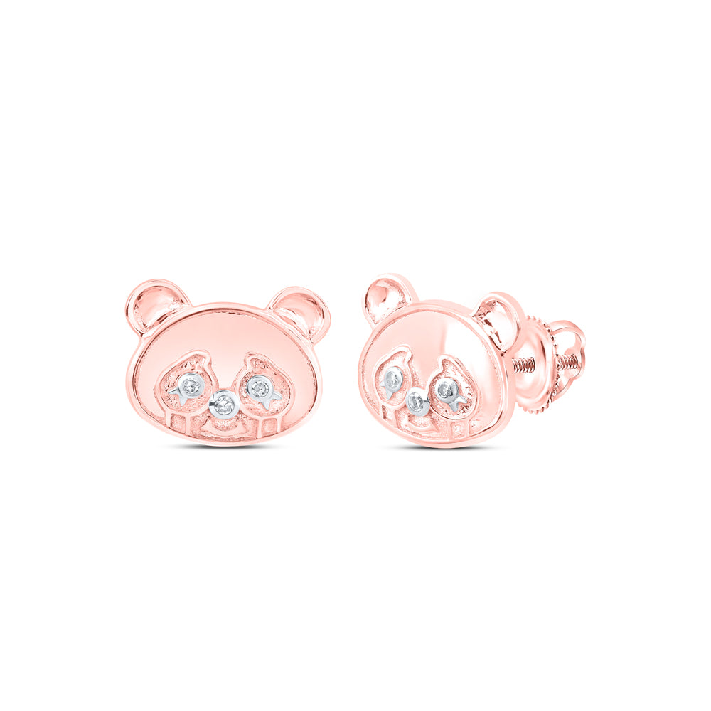 0.02CTW-DIA NK GIFT BEAR EARRINGS