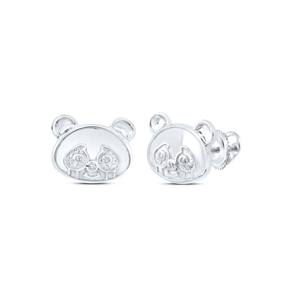 0.02CTW-DIA NK GIFT BEAR EARRINGS