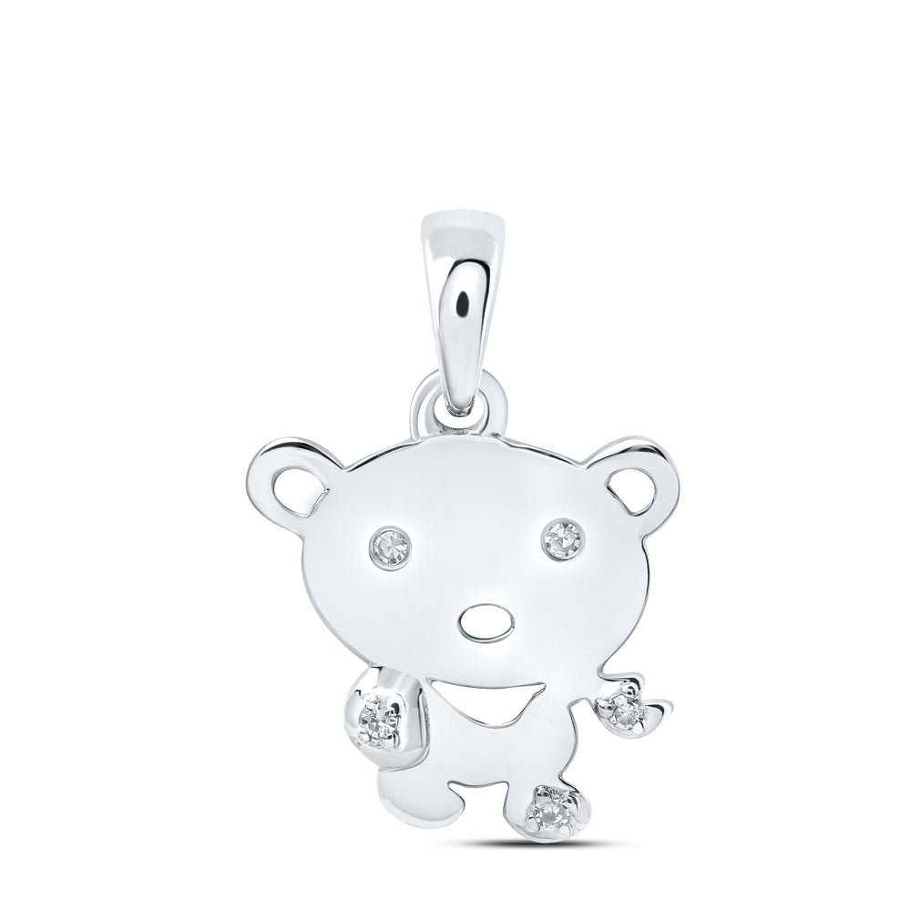 0.03CTW-DIA NK GIFT TEDDY BEAR PENDANT