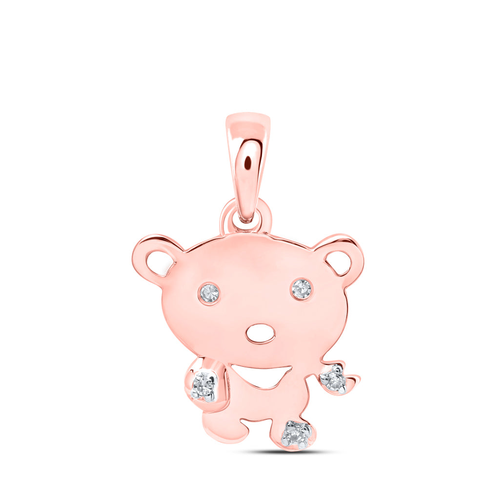 0.03CTW-DIA NK GIFT TEDDY BEAR PENDANT
